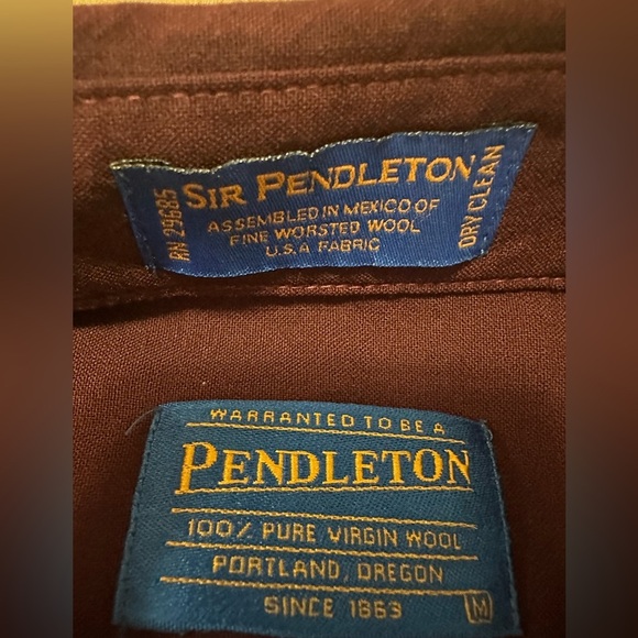 Pendleton Men’s Button Up 100% Wool Medium - Picture 4 of 7